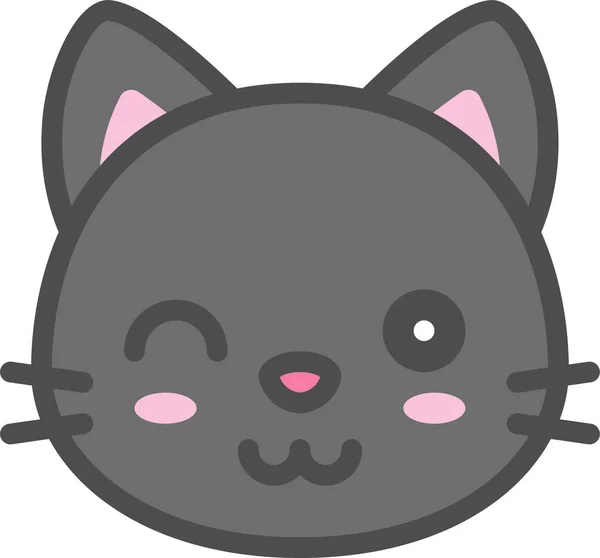 Avatar Gato Lindo Icono Filledoutline Estilo — Vector de stock