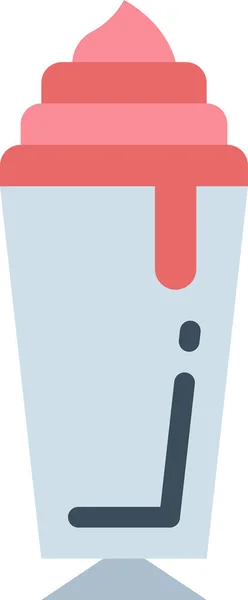 Cold Drink Frappe Icon Flat Style — Stock Vector