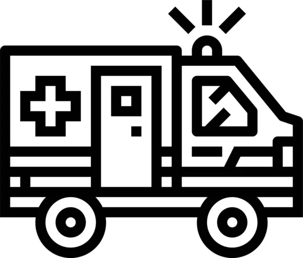 救护车紧急医疗图标的轮廓风格 — 图库矢量图片