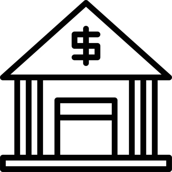 Bank Building Finance Icon Businessmanagement Category — Vetor de Stock
