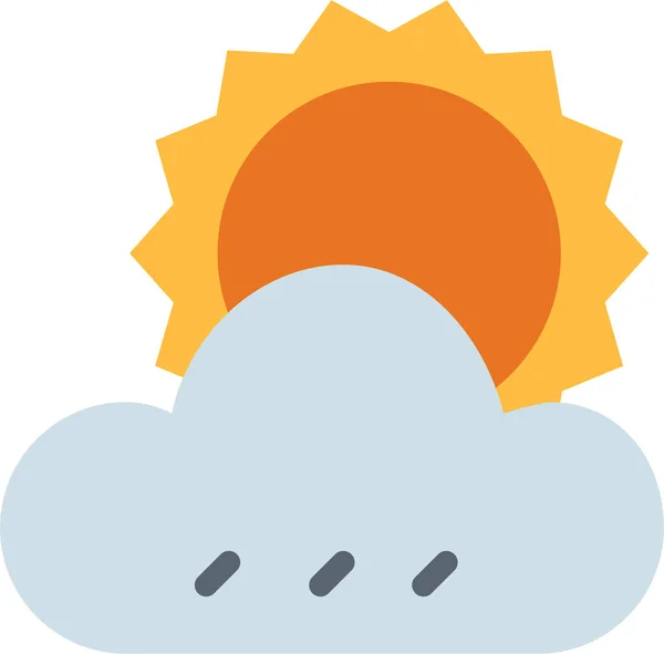 Nature Summer Sun Icon Flat Style — Wektor stockowy