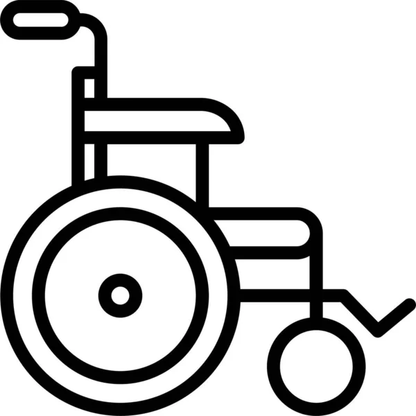 Accessibility Chair Cripple Icon Outline Style — Vettoriale Stock