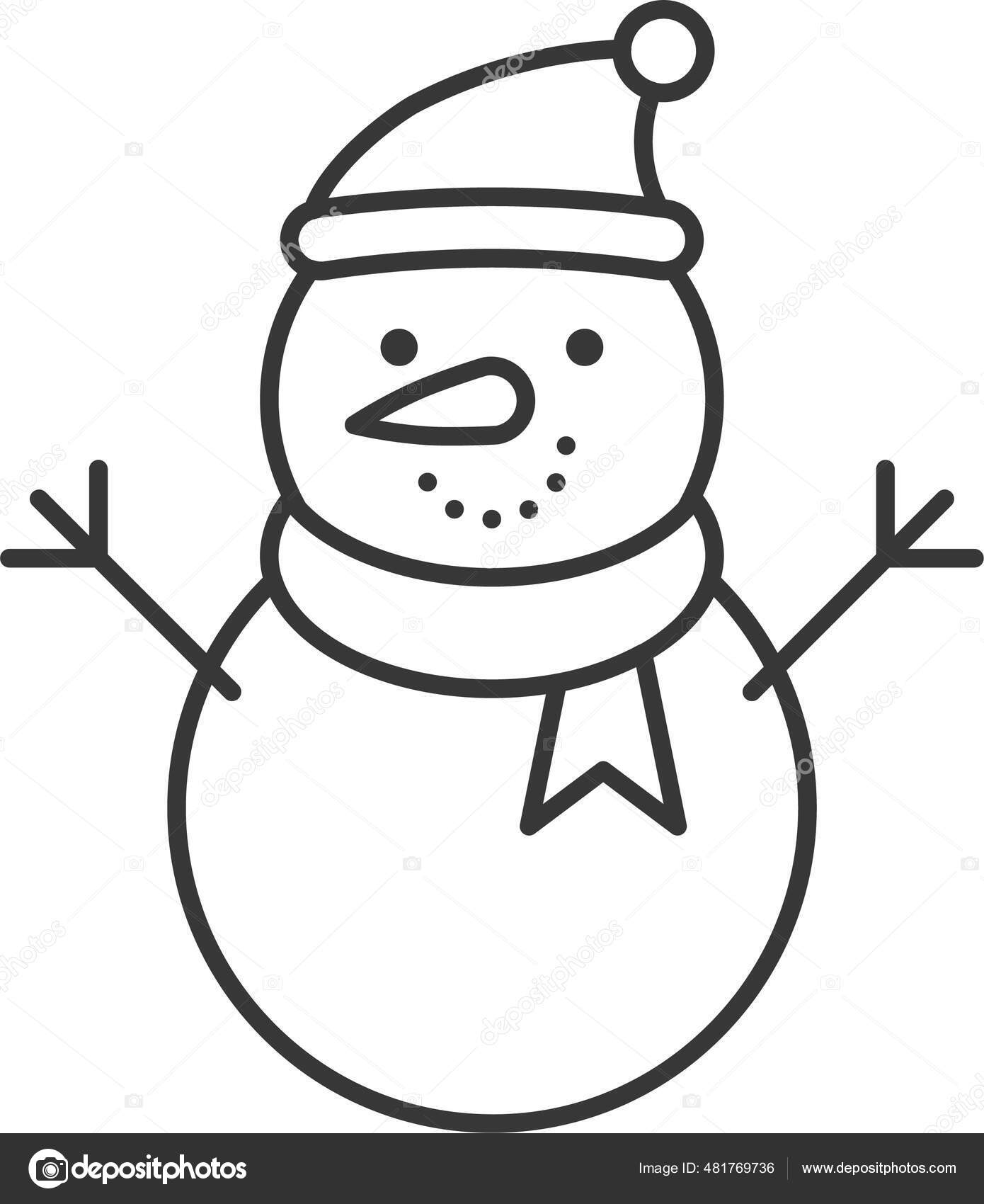 Navidad Nieve Muñeco Nieve Icono Estilo Del Esquema vector, gráfico  vectorial © iconfinder imagen #481769736