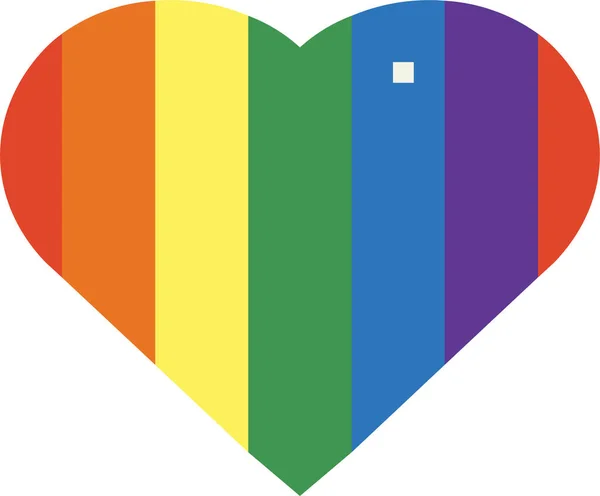 Heart Peace Rainbow Icon Flat Style — Vector de stock