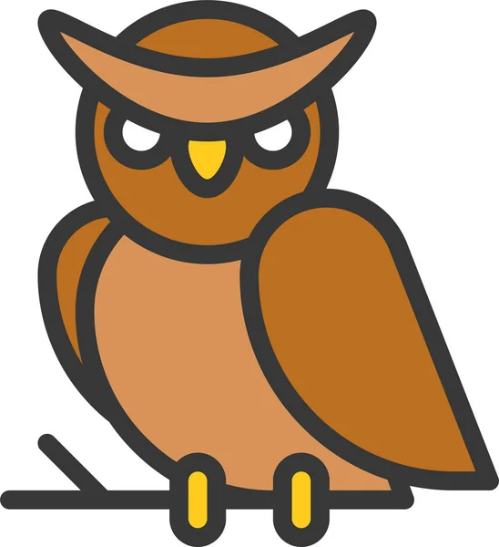 Zvířecí Pták Halloween Ikona Vyplněném Stylu Obrysu — Stockový vektor