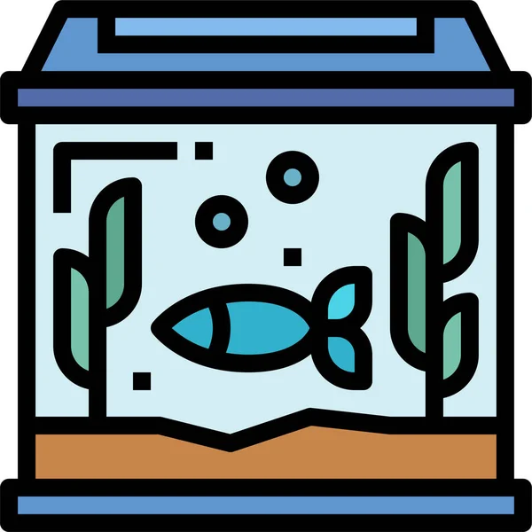 Djurakvarium Fisk Ikon Rekreationhobby Kategori — Stock vektor