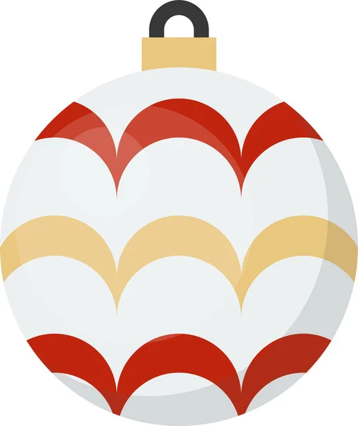 Бал Безделушки Икона Рождества Плоском Стиле — стоковый вектор