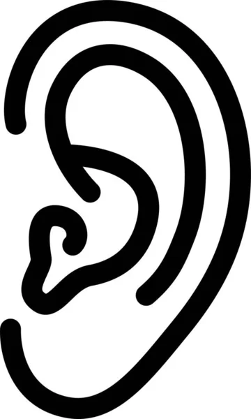 Deaf Ear Ears Icon Outline Style — Stockový vektor
