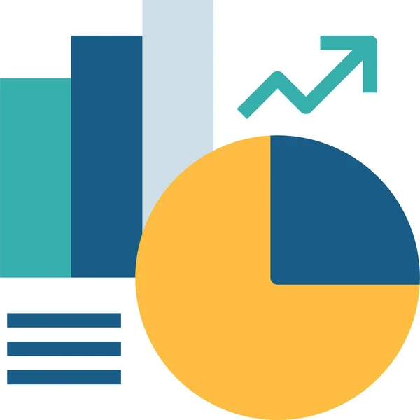 Chart Financial Statistics Icon Flat Style — Image vectorielle