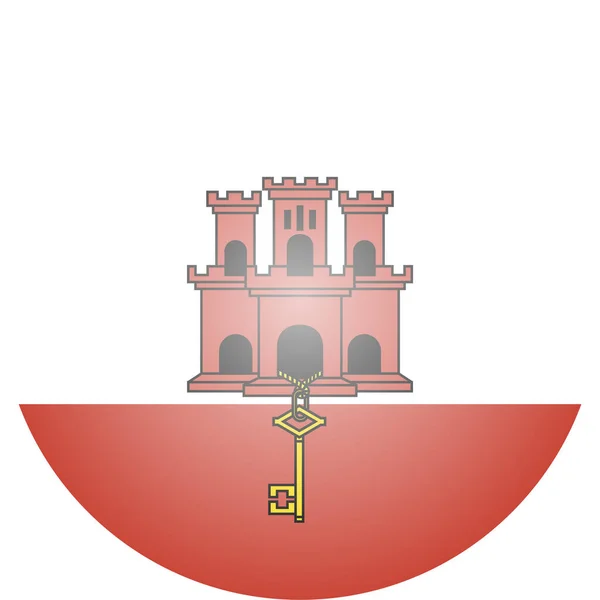 Land Vlag Gibraltar Pictogram Isometrische Stijl — Stockvector