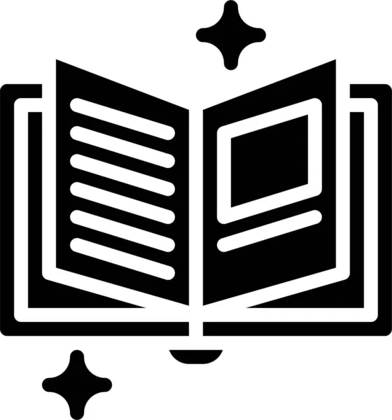 Books Education Literature Icon Solid Style — Vector de stock
