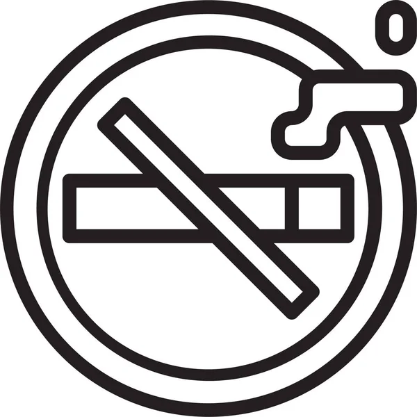 Cigarrillo Sin Icono Señalización Estilo Contorno — Vector de stock