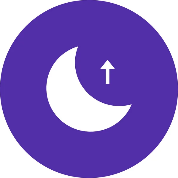 Ícone Noite Lua Superior Estilo Sólido — Vetor de Stock