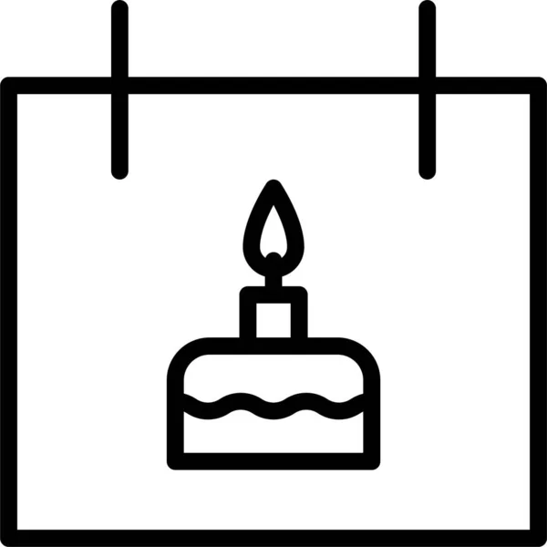 Иконка Даты Рождения Стиле Контура — стоковый вектор