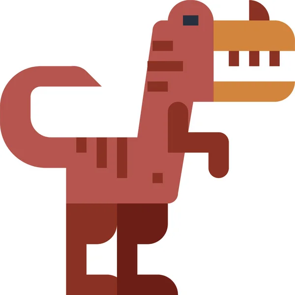Animals Carnivore Ceratosaurus Icon Flat Style —  Vetores de Stock