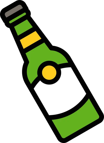 Beer Beverage Bottle Icon Filledoutline Style — Vetor de Stock