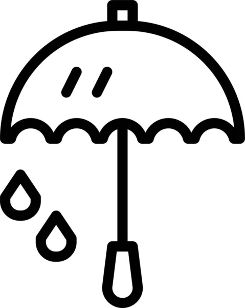 Rain Rainy Umbrella Icon Outline Style — Stock Vector