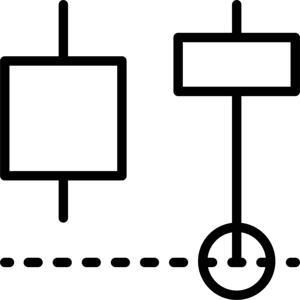 Kerzenständer Aktiensymbol Umriss Stil — Stockvektor