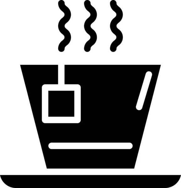 Kaffekopp Dricka Ikon Fast Stil — Stock vektor