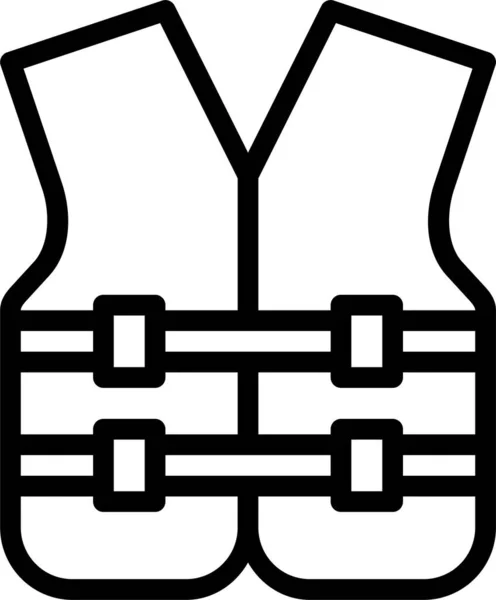 ガードジャケットライフアイコンのアウトラインスタイル — ストックベクタ