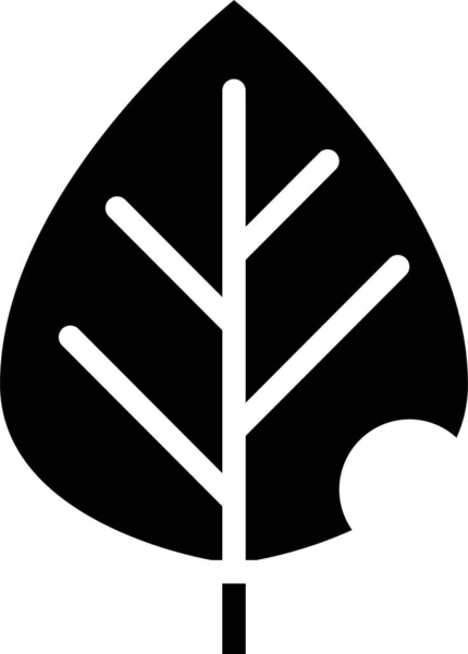 Botanical Leaf Leave Icon Solid Style — Stockový vektor