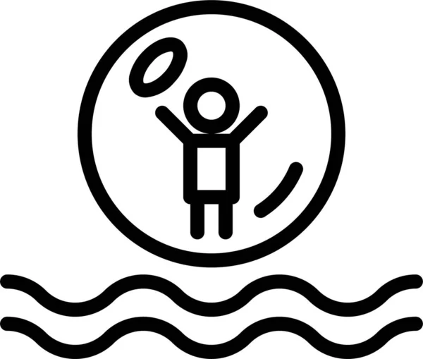 Water Park Water Rollerball Outline Icon Outline Style — Image vectorielle