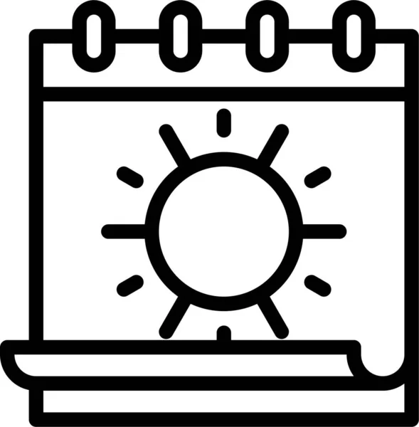 Calendário Data Feriado Ícone Categoria Verão —  Vetores de Stock