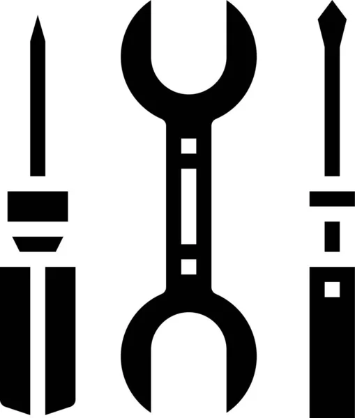 Verbetering Van Instellingen Tools Pictogram Vaste Stijl — Stockvector