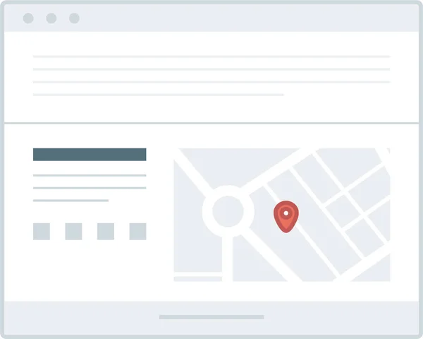 Layout Website Map Icon Flat Style —  Vetores de Stock