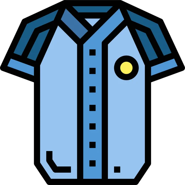 野球服ジャージーのアイコンファイルアウトラインスタイル — ストックベクタ