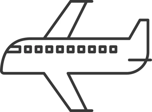 Transporte Aéreo Icono Avión Viaje Aéreo Estilo Esquema — Archivo Imágenes Vectoriales