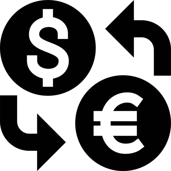 Efectivo Moneda Dólar Icono Estilo Sólido — Vector de stock