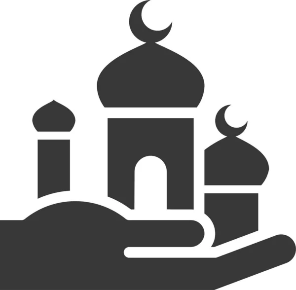 Icono Del Islam Mano Abrahamic Estilo Sólido — Vector de stock