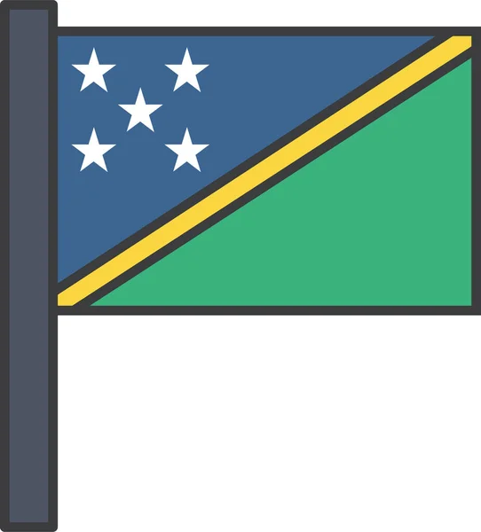 Icona Delle Isole Bandiera Del Paese Pieno Stile Contorno — Vettoriale Stock