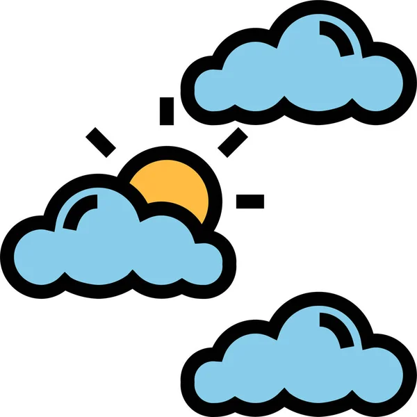 Cloud Cloudy Sunny Icon Filledoutline Style — Vettoriale Stock