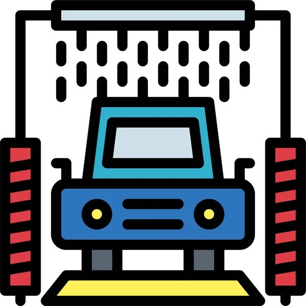 Car Care Clean Icon Filledoutline Style — Image vectorielle