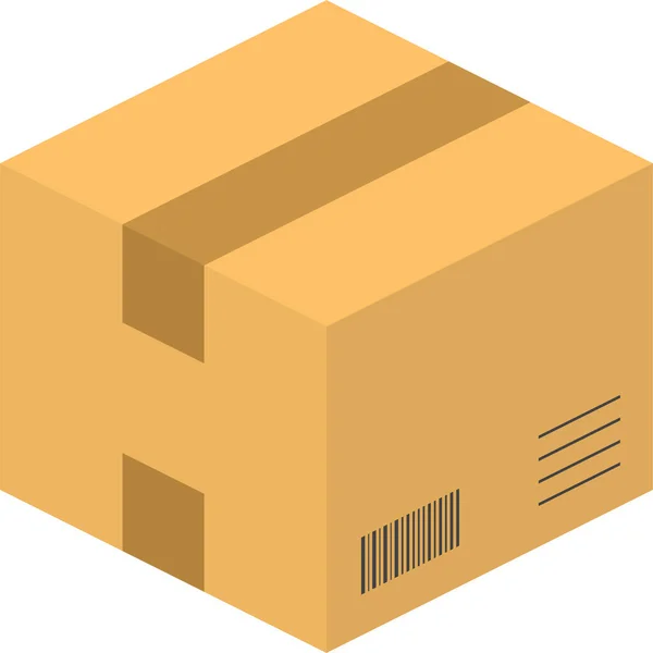 Box Cargo Delivery Ikone Flachen Stil — Stockvektor