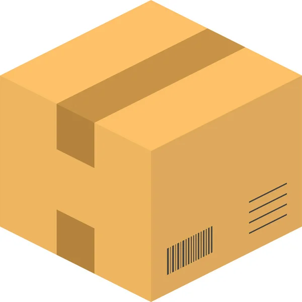 Caja Icono Entrega Carga Estilo Plano — Vector de stock