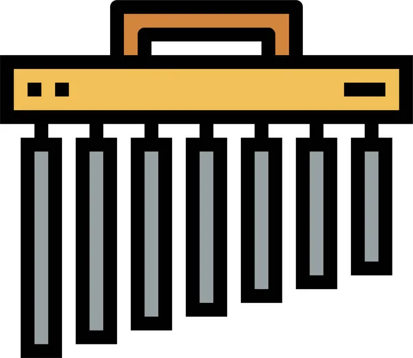 ファイルアウトラインスタイルのチャイム楽器のアイコン — ストックベクタ