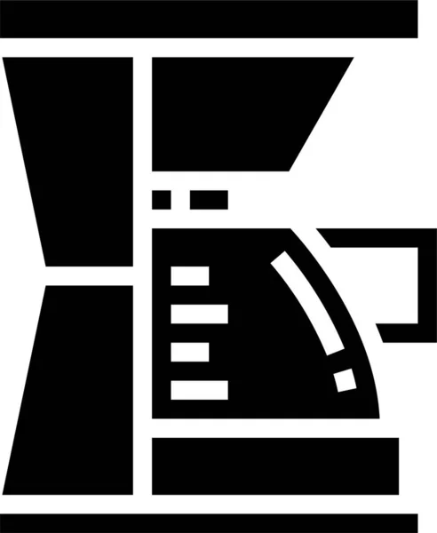 Koffie Hete Machine Pictogram Massieve Stijl — Stockvector