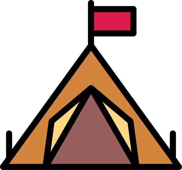 Camp Camping Tent Icon Filledoutline Style —  Vetores de Stock