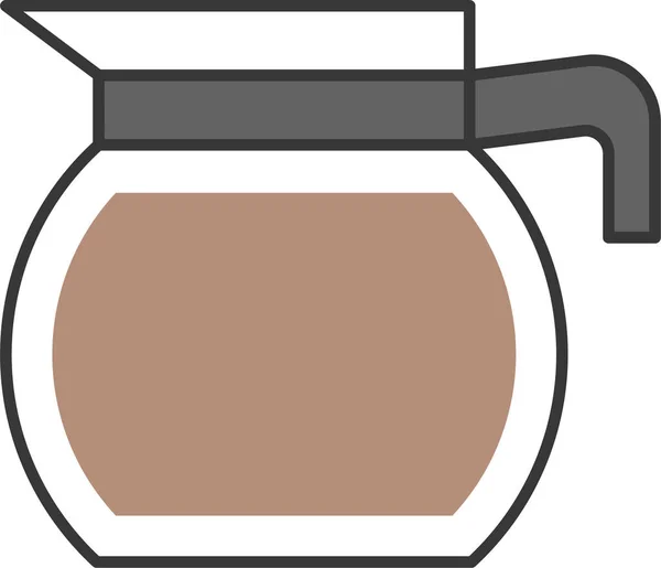 Ποτό Καφέ Κανάτα Εικονίδιο Στυλ Περίγραμμα — Διανυσματικό Αρχείο
