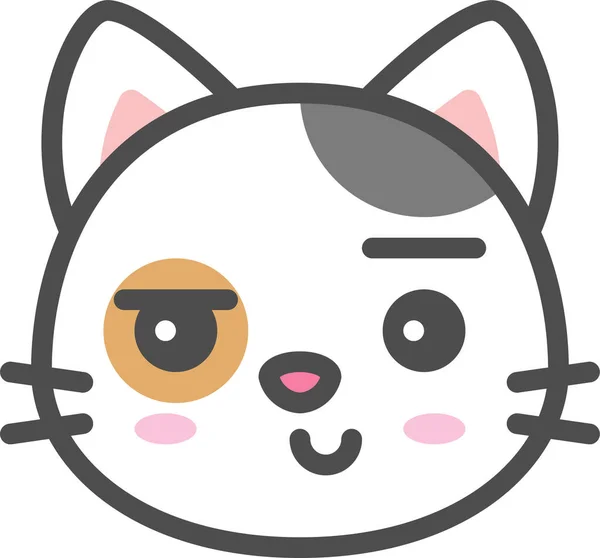 Avatar Calico Cat Icon Filledoutline Style — Stockvektor