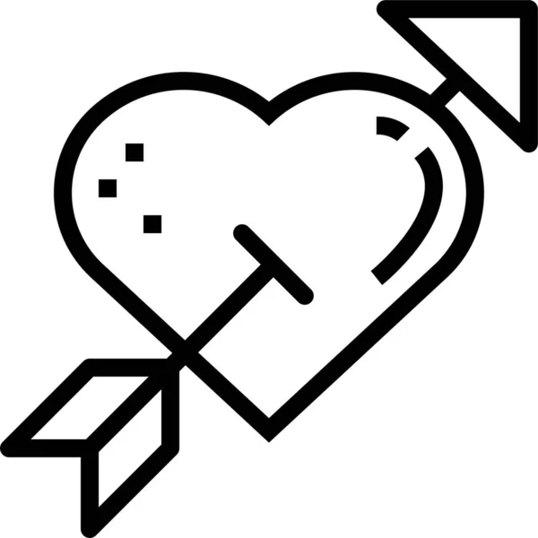 Cupid Day Heart Icon Outline Style — Vettoriale Stock