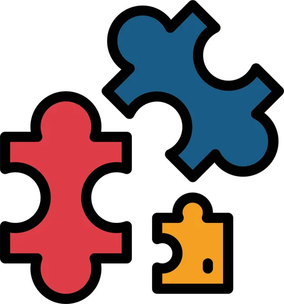 Puzzle Filledoutline Babieskidschildhood Icon Filledoutline Style — Vetor de Stock