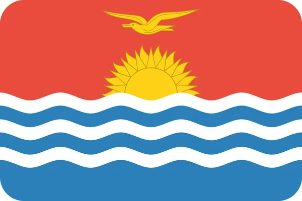 Drapeau Pays Kiribati Icône Dans Style Plat — Image vectorielle