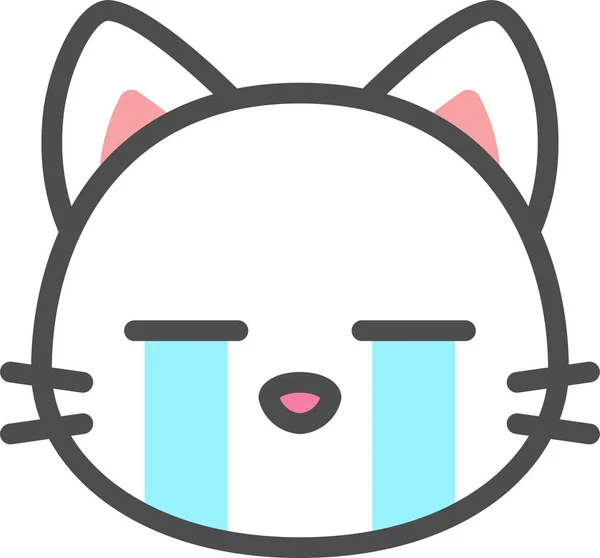 Avatar Cat Cry Icon Filledoutline Style — ストックベクタ