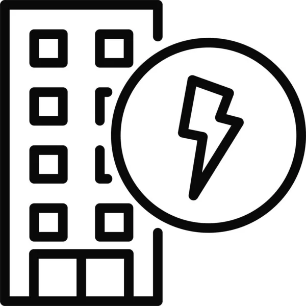 Building Electricity Energy Bill Icon Outline Style — Stock vektor