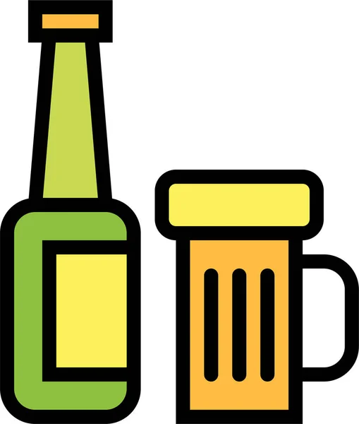 Alcohol Alcohólico Icono Cerveza Estilo Filledoutline — Archivo Imágenes Vectoriales