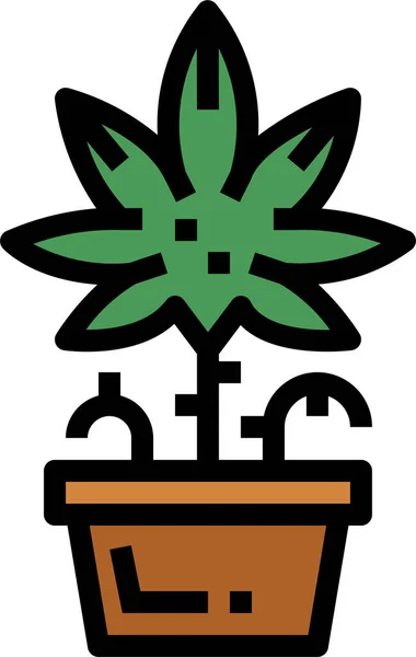 Yaprak Marihuana Doğa Simgesi — Stok Vektör